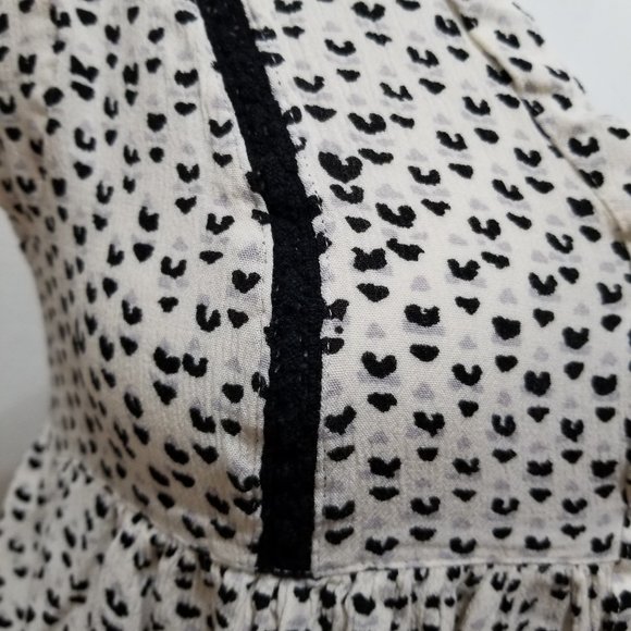 Vanessa Virginia top XS Heart Ladder Lace Tunic button front boho Anthropologie - Picture 9 of 15